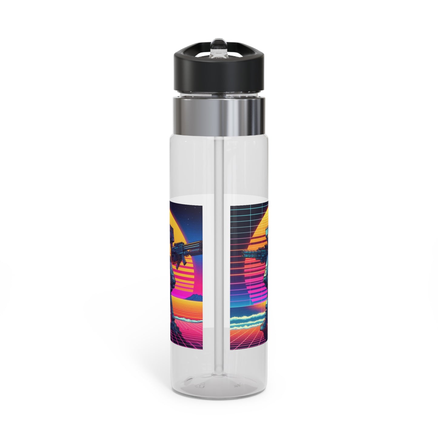Retro Robot Sport Bottle - 20oz Tritan Water Bottle with Vibrant Design