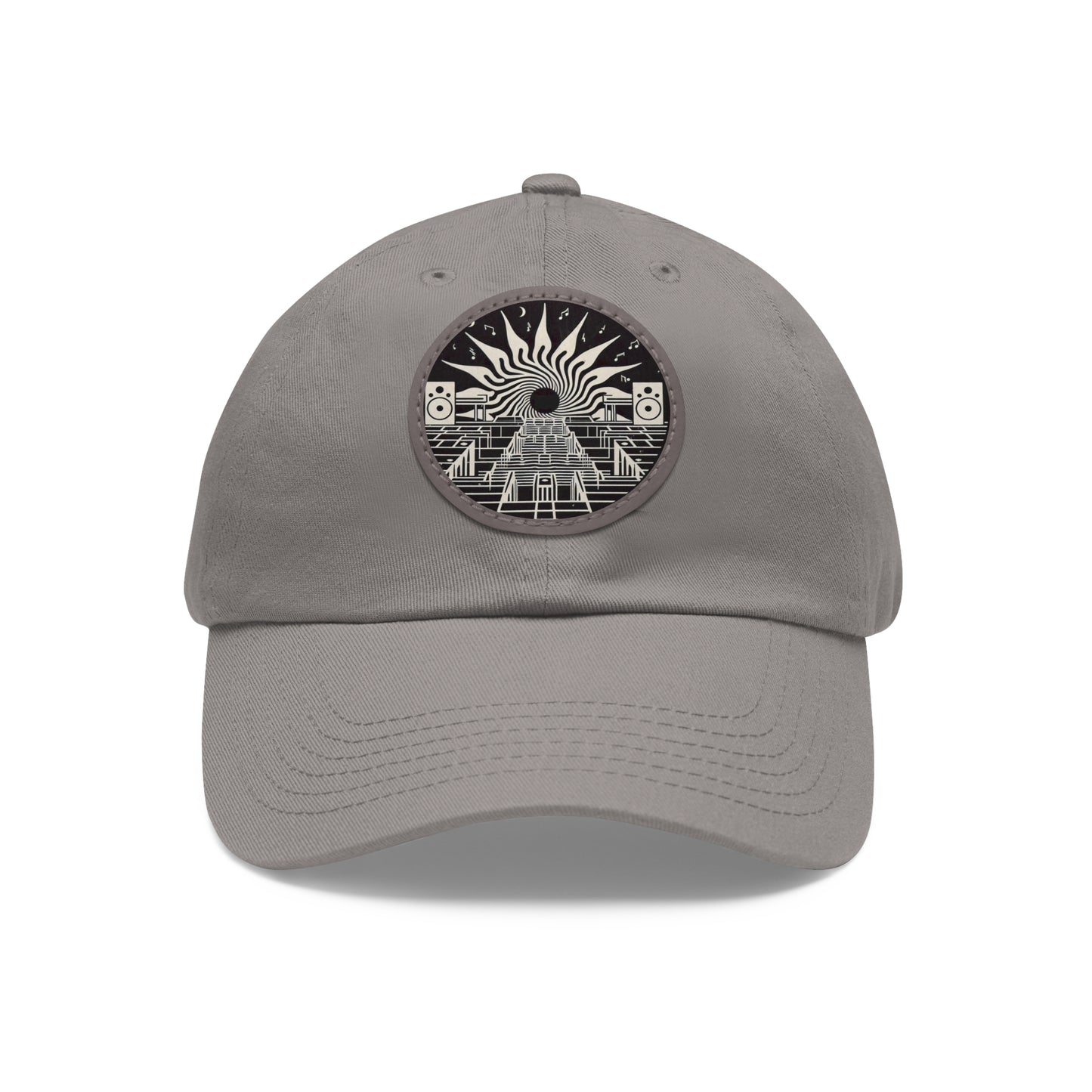 Dad Hat with Leather Patch (Round)