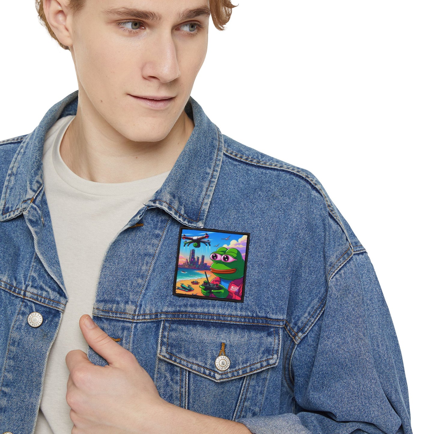 Cool Gamer Iron-On Patches for Jackets - Trendy Pepe the Frog Design