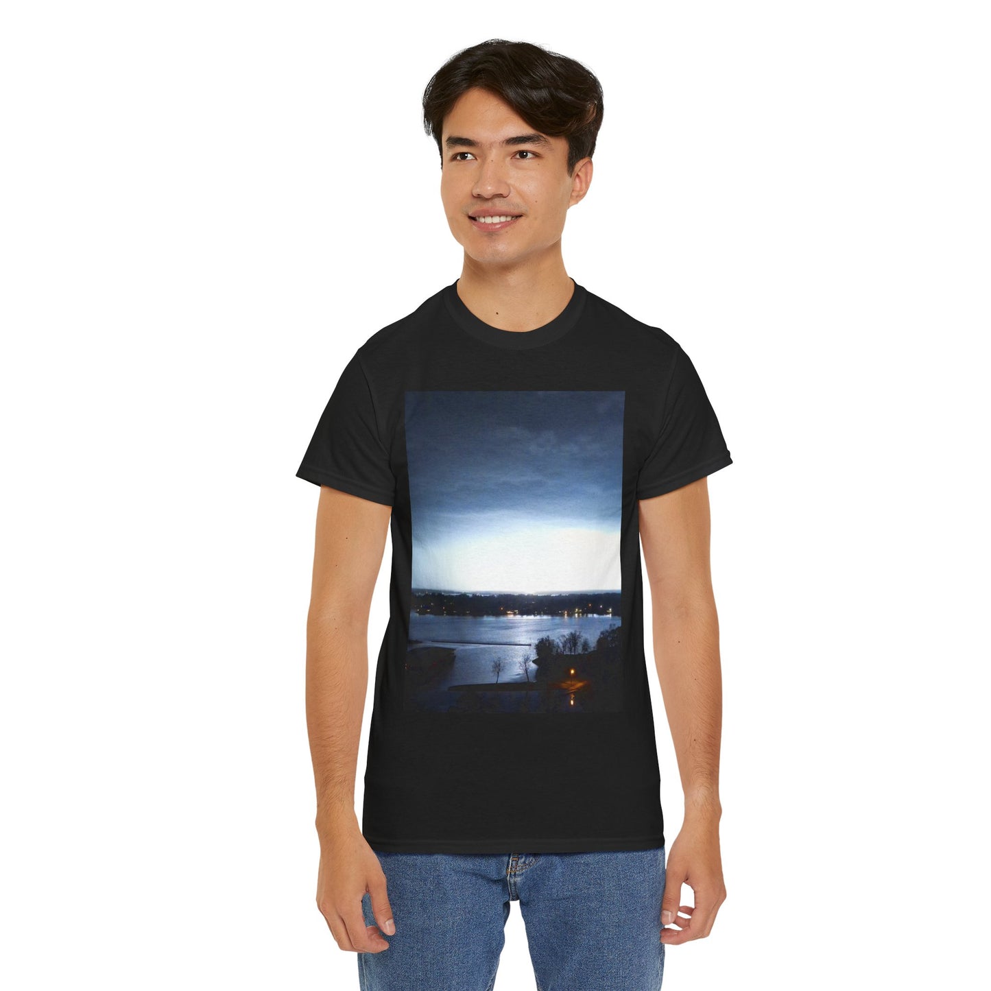 Serene Landscape Unisex Heavy Cotton Tee - Perfect for Nature Lovers