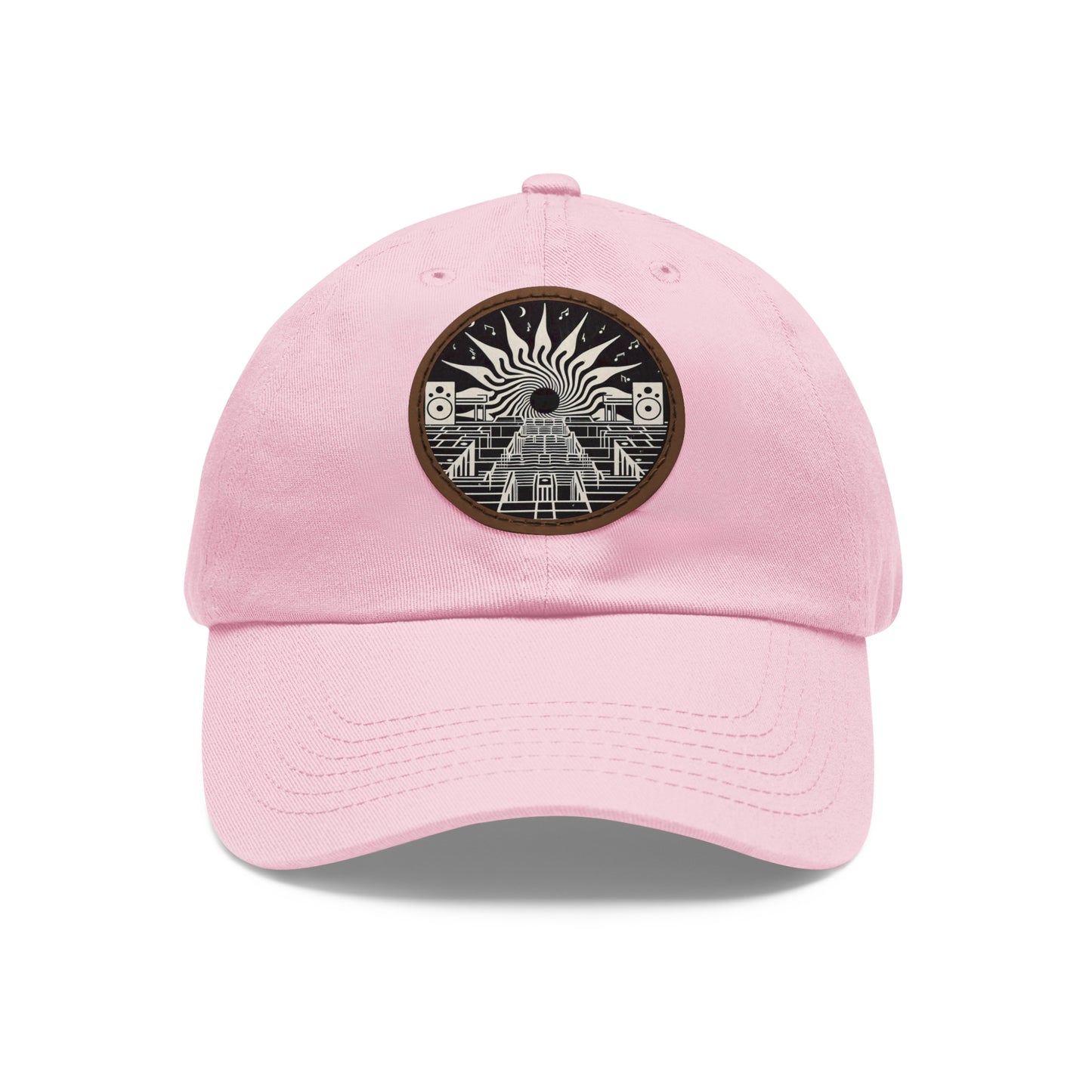Dad Hat with Leather Patch (Round)