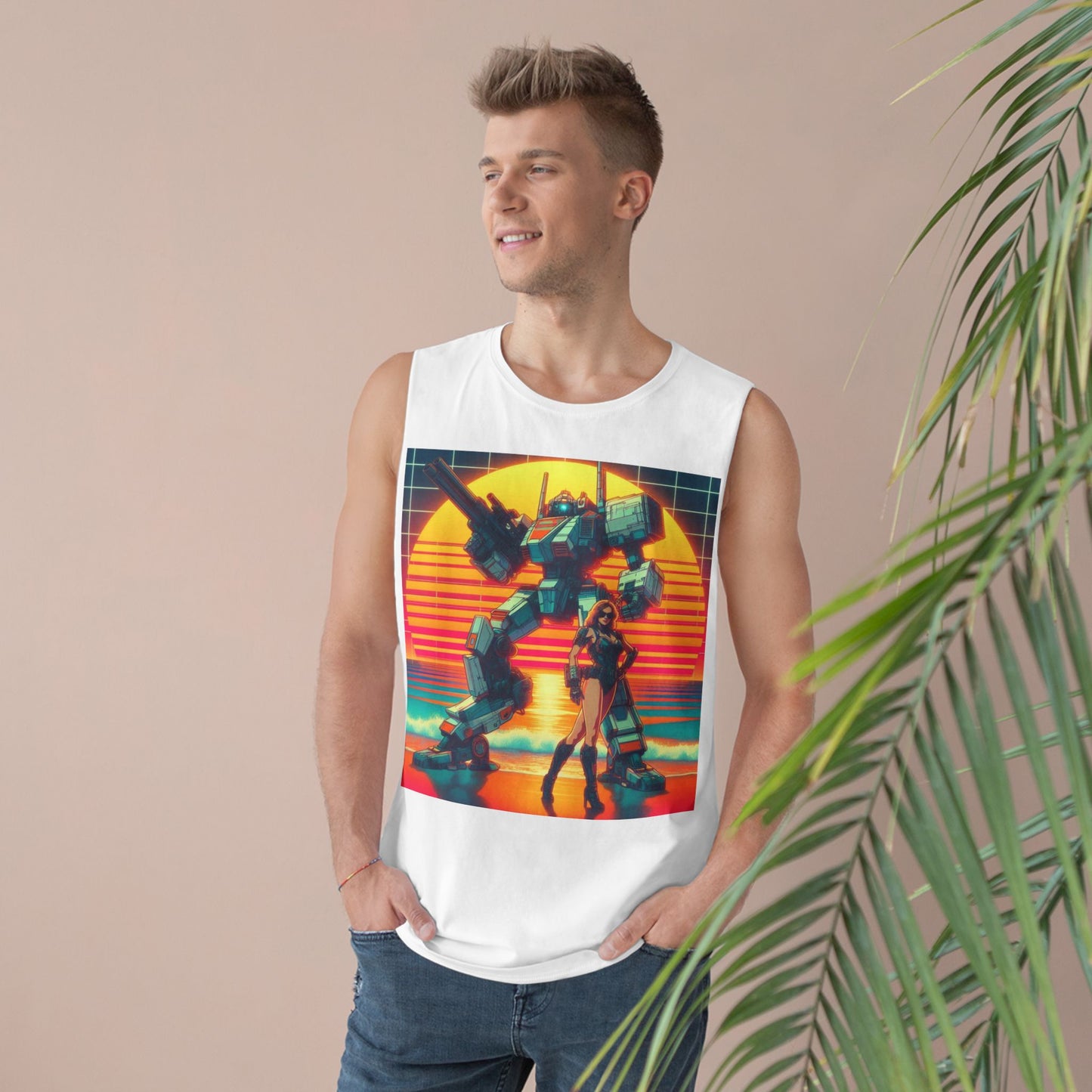 Retro Robot & Hero Unisex Tank Top